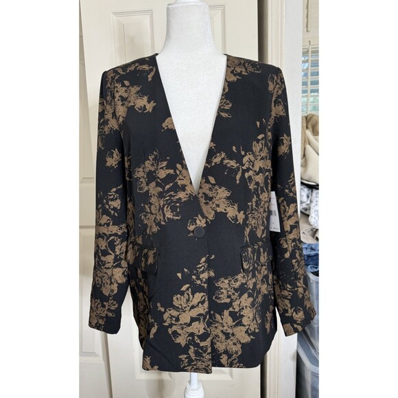 Rafaella Women’s Black And Gold Blazer,size M - Picture 1 of 16